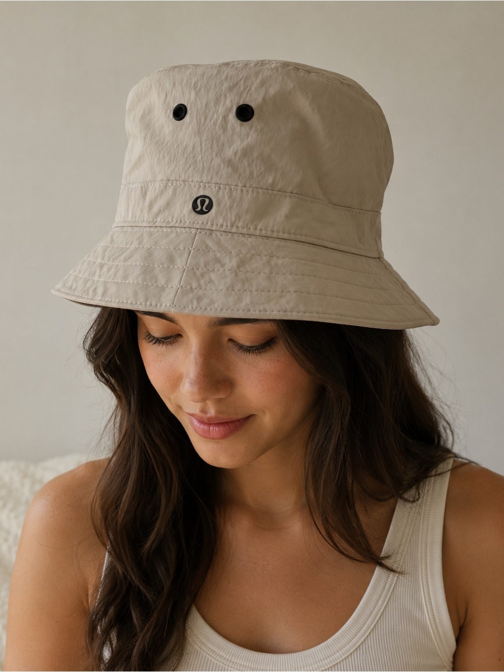 lululemon athletica Beige and Black Hat with Branded Tag